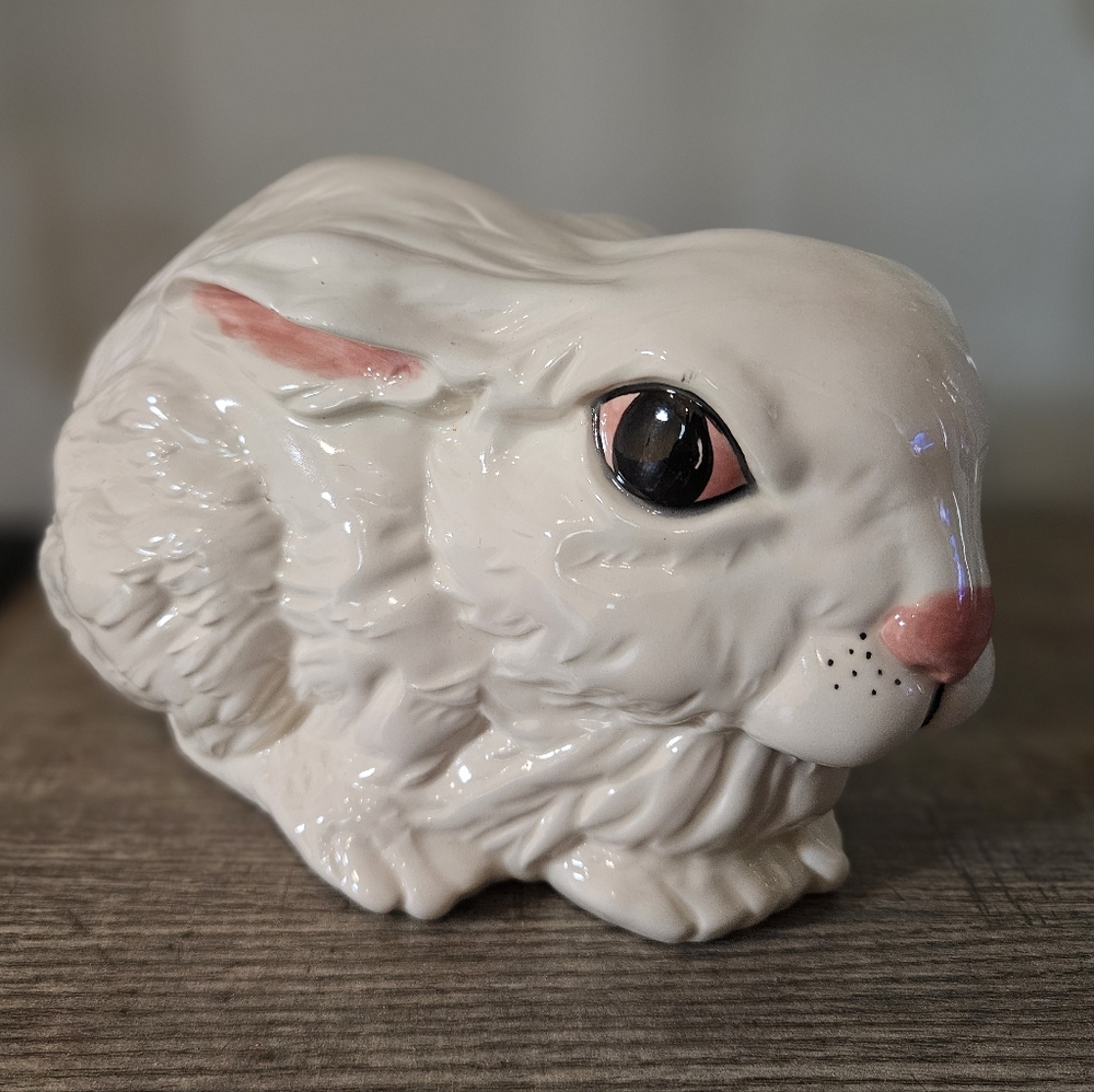 Vintage Handmade Ceramic Easter Bunny Easter Statue Decoration